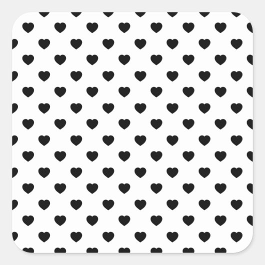 Black Love Heart White Background Vierkante Sticker (Voorkant)