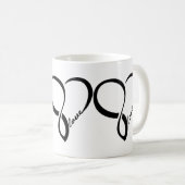 Black Love Hearts Mok (Voorkant rechts)