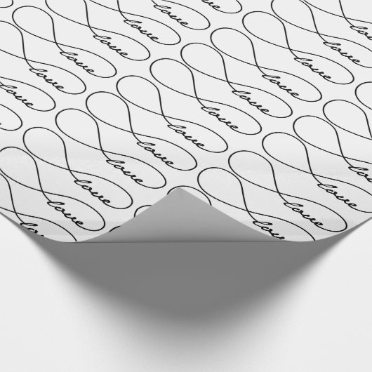 Black Love Infinity Gift Wrap Cadeaupapier (Hoek)