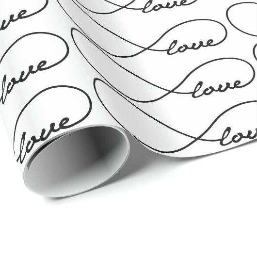 Black Love Infinity Gift Wrap Cadeaupapier (Rol Hoek)