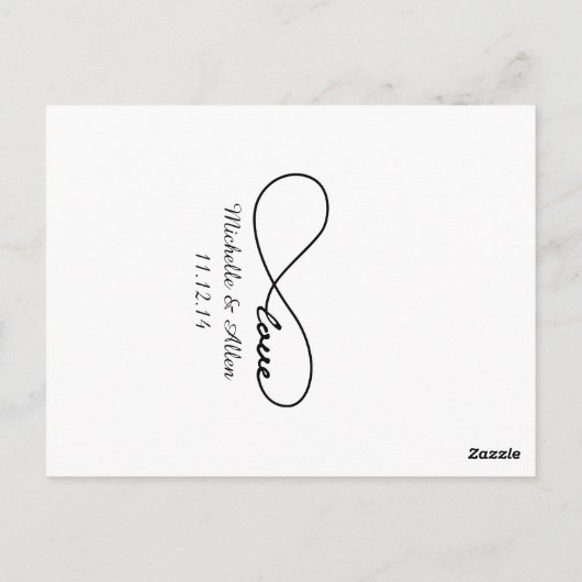 Black Love Infinity Trouwtafel Aantal Kaarten (Achterkant)