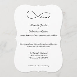 Black Love Infinity Wedding Invitding Kaart