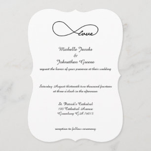 Black Love Infinity Wedding Invitding Kaart