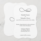 Black Love Infinity Wedding Invitding Kaart (Voorkant / Achterkant)