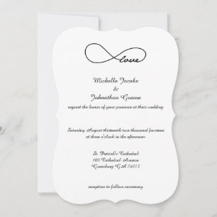 Black Love Infinity Wedding Invitding Kaart