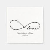 Black Love Infinity Wedding Paper Napkins Set Servetten (Voorkant)