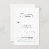 Black Love Infinity Wedding RSVP-kaarten RSVP Kaartje (Voorkant / Achterkant)