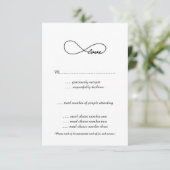 Black Love Infinity Wedding RSVP-kaarten RSVP Kaartje (Staand voorkant)