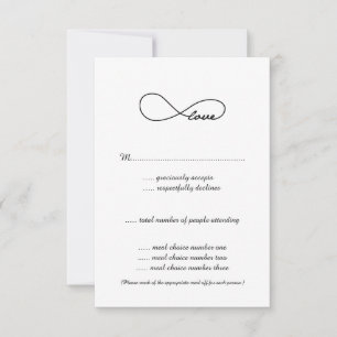 Black Love Infinity Wedding RSVP-kaarten RSVP Kaartje