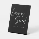 Black Love is Sweet Take a Treat Dessert Reclamebord Met Voetstuk (Voorkant)