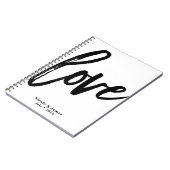 Black LOVE Modern Brush Script Wedding Planning Notitieboek (Linkerzijde)
