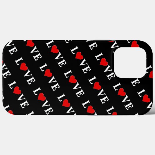 Black LOVE Modern Elegant Case-Mate iPhone Case (Achterkant (horizontaal))