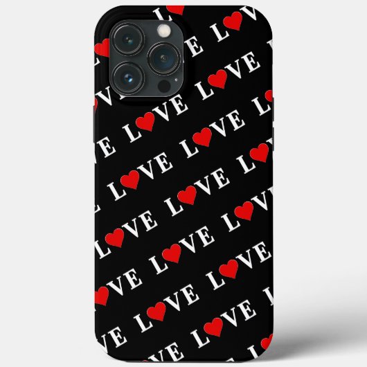 Black LOVE Modern Elegant Case-Mate iPhone Case (Achterkant)