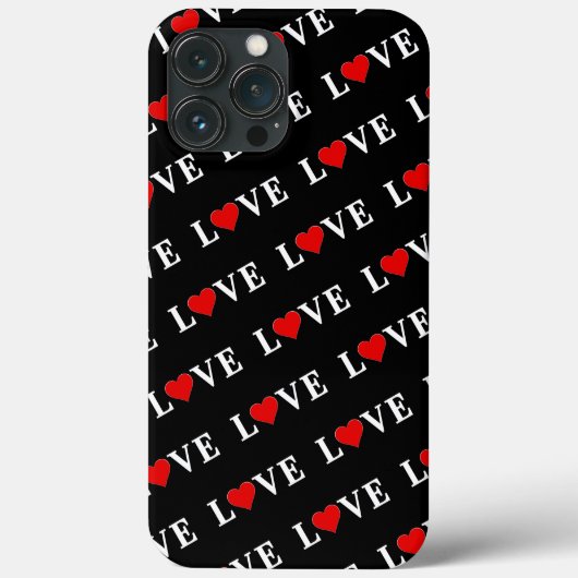 Black LOVE Modern Elegant Case-Mate iPhone Case (Achterkant)