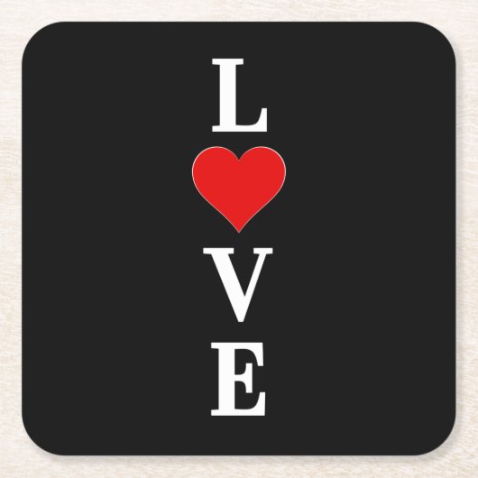 Black LOVE Modern Tredny Black en White Kartonnen Onderzetters (Voorkant)