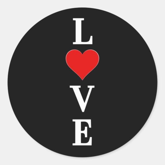 Black LOVE Modern Tredny Black en White Ronde Sticker (Voorkant)
