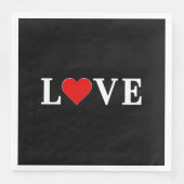 Black LOVE Modern Tredny Black en White Servet (Voorkant)