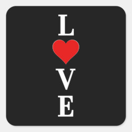 Black LOVE Modern Tredny Black en White Vierkante Sticker