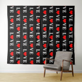 Black LOVE Modern Tredny Black en White Wandkleed (In Situ (horizontaal))