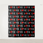 Black LOVE Modern Tredny Black en White Wandkleed (Voorkant)