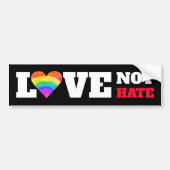 Black Love Not Hate Rainbow Heart Bold Graphic Bumpersticker (Voorkant)