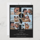 Black Love Simple Elegant Modern 6 Multi Photos Save The Date (Voorkant)