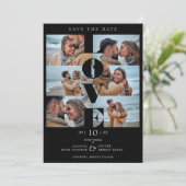 Black Love Simple Elegant Modern 6 Multi Photos Save The Date (Staand voorkant)