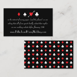 Black Love Struck Casino Bruiloft Online RSVP-kaar Informatiekaartje