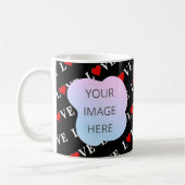 Black LOVE Trendy Black en White Koffiemok (Links)