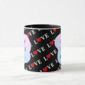 Black LOVE Trendy Black en White Mok (Midden)