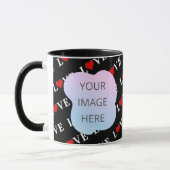 Black LOVE Trendy Black en White Mok (Links)