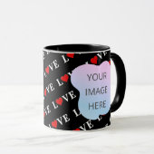 Black LOVE Trendy Black en White Mok (Voorkant rechts)