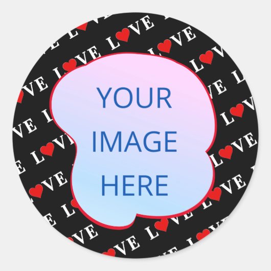 Black LOVE Trendy Black en White Ronde Sticker (Voorkant)