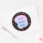 Black LOVE Trendy Black en White Ronde Sticker (Envelop)