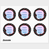 Black LOVE Trendy Black en White Ronde Sticker (Vel)