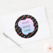 Black LOVE Trendy Black en White Ronde Sticker (Envelop)