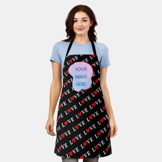 Black LOVE Trendy Black en White Schort (Gedragen)