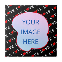 Black LOVE Trendy Black en White Tegeltje