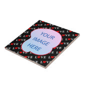 Black LOVE Trendy Black en White Tegeltje (Zijkant)