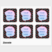 Black LOVE Trendy Black en White Vierkante Sticker (Vel)