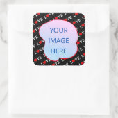 Black LOVE Trendy Black en White Vierkante Sticker (Tas)