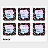 Black LOVE Trendy Black en White Vierkante Sticker (Vel)