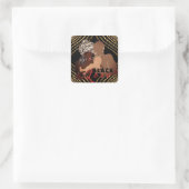 Black Love Vierkante Sticker (Tas)