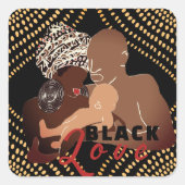 Black Love Vierkante Sticker (Voorkant)