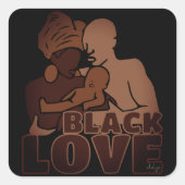 Black Love Vierkante Sticker (Voorkant)