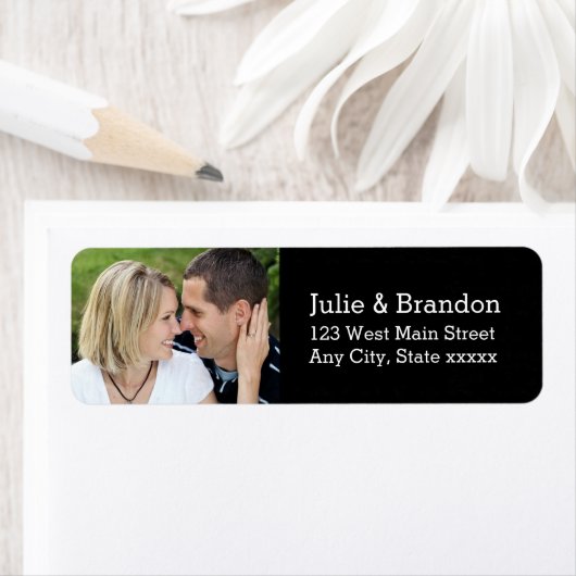 Black Love Wedding Photo Return Labels (Insitu)