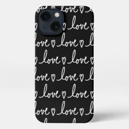 Black Love Written Words Print  iPhone 13 Hoesje