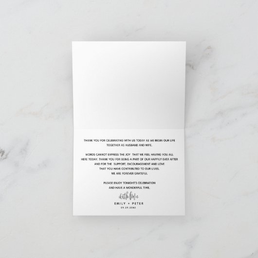 Black Lovely Script Typography Weddenschap Bedankt (Binnen)