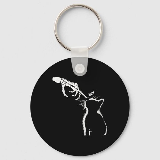 Black Lover Skeleton Hand Boop Funny Halloween 202 Sleutelhanger (Voorkant)