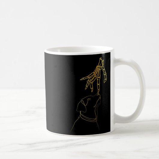 Black Lover Skeleton Hand Grappig Halloween 2023 Koffiemok (Rechts)